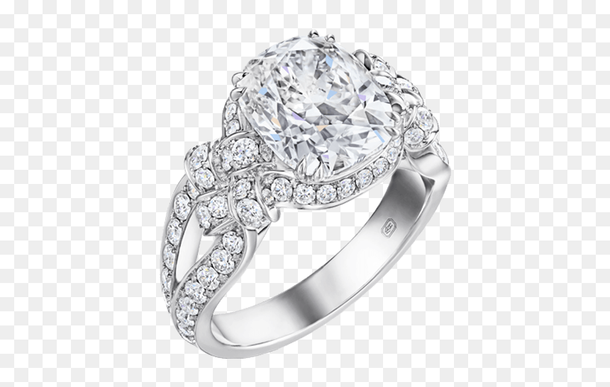 Side View Of The Bridal Couture By Harry Winston, Cushion-cut - Pre-engagement Ring, HD Png Download - engagement rings png