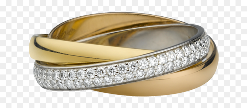 Gallery Of The Cartier Wedding Rings - Cartier 3 Band Ring With Diamonds, HD Png Download - wedding bands png