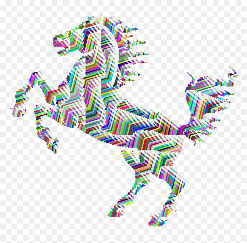 Prismatic Horse Silhouette Abstract Line Art Clip Arts - Abstract Art Design For Horse, HD Png Download - abstract art png
