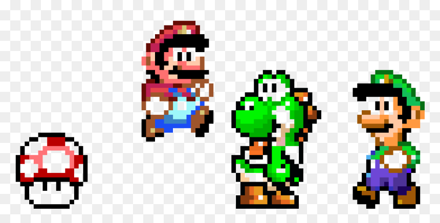 Super Mario World - Super Mario World Png, Transparent Png - mario pixel png