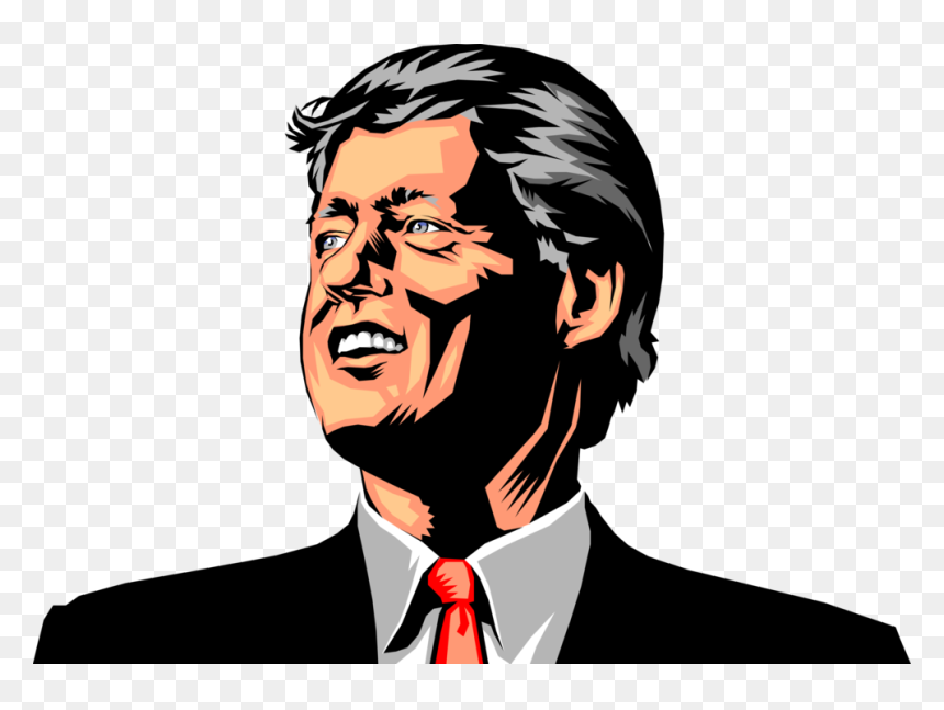 Vector Illustration Of William Jefferson "bill - Illustration Bill Clinton Art, HD Png Download - bill clinton png