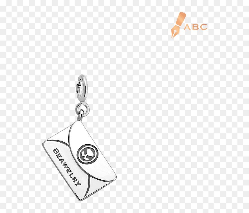 18k White Gold Personalise Envelope Charm - Locket, HD Png Download - white envelope png