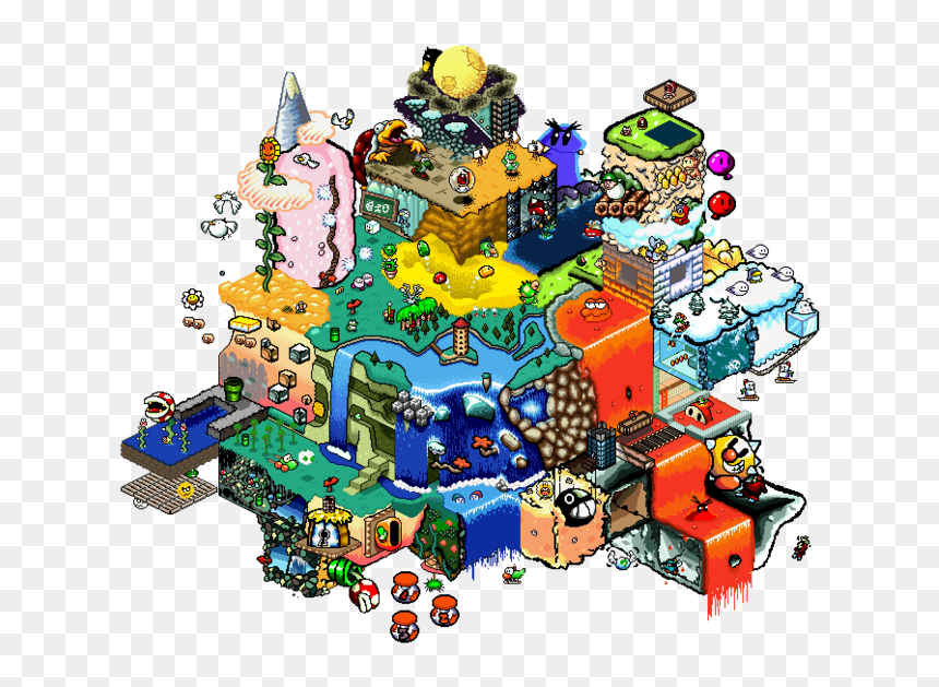 Mario Galaxy Pixel Art, HD Png Download - mario pixel png