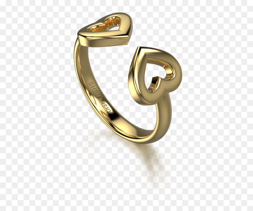 Two Hearts Open Pave Ring - Body Jewelry, HD Png Download - two hearts png