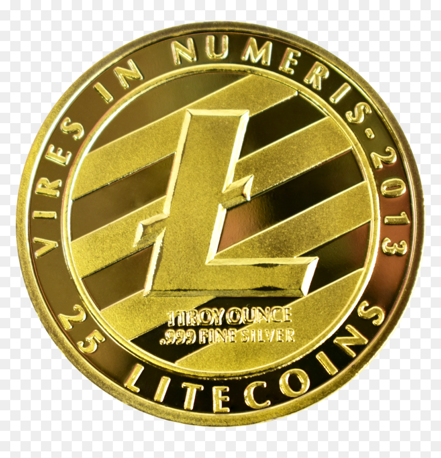 Ten Collectors Coins Litecoin Gold - Emblem, HD Png Download - litecoin png