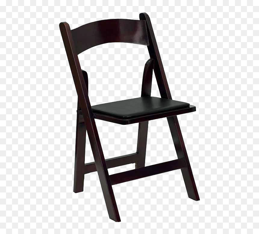 Folding Mahogany Chair Rental Georgia - Wood Folding Chair Padded, HD Png Download - folding chair png