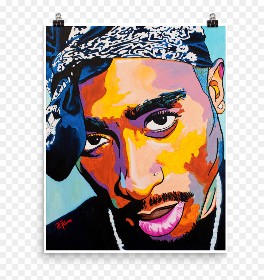 Tupac-16x20 Mockup Transparent - Mc Falconer Tupac Painting, HD Png Download - 2pac png