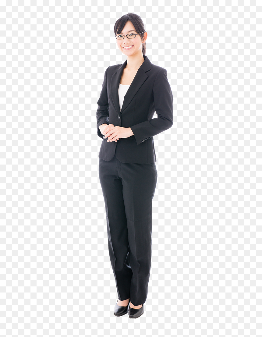 A Business Woman Smiling - Tuxedo, HD Png Download - business woman standing png