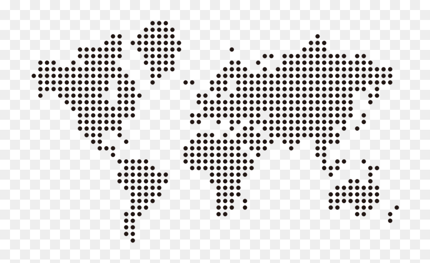 World Globe Black White Map Free Png Hq - World Map Dotted Png, Transparent Png - globe black and white png