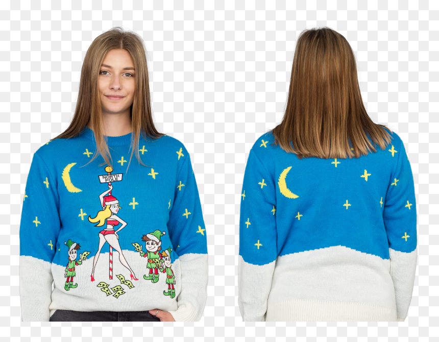 Costume Agent Ugly Christmas Stripper Pole Adult Sweater - Sweater, HD Png Download - stripper pole png