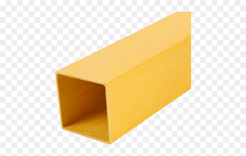 A Yellow Frp/grp Square Tube On Gray Background - Square Tube Frp, HD Png Download - yellow square png