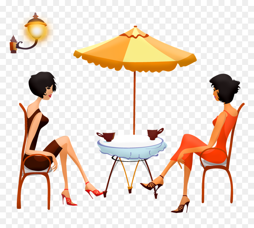 Cafe Silhouette Png, Transparent Png - people drinking png