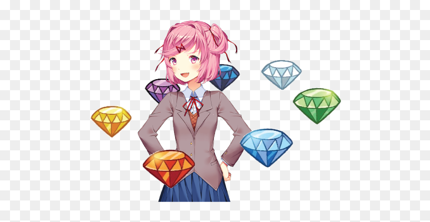 Natsuki Doki Doki Literature Club Natsuki, HD Png Download - chaos emeralds png