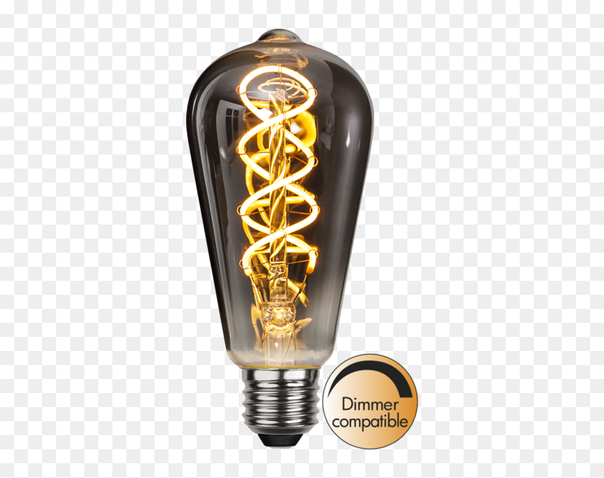Led Lamp E27 St64 Decoled Spiral Smoke - Led E27 Filament, HD Png Download - gold smoke png