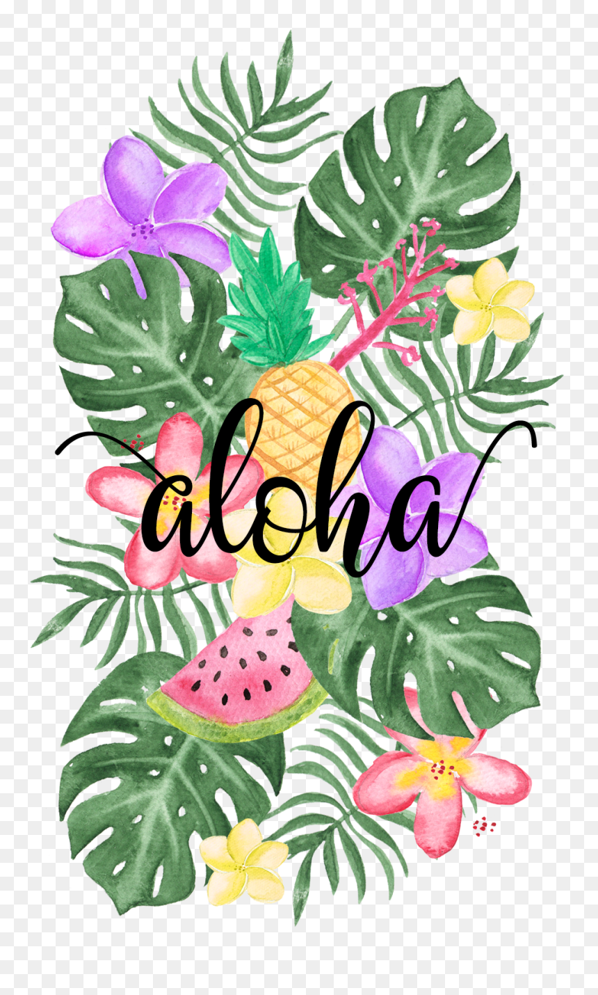Tropical - Cute Tropical Drawings, HD Png Download - summer flowers png