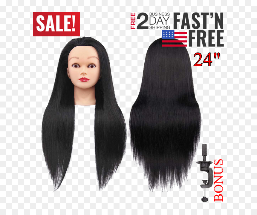 Mannequin Head With Hair Female Cosmetology Manikin - Lace Wig, HD Png Download - mannequin head png