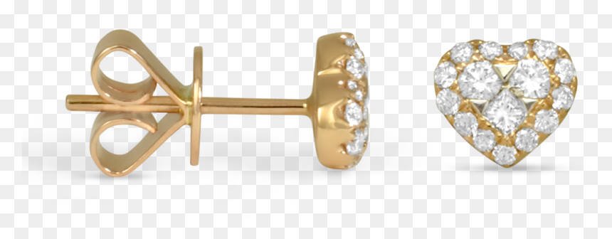 Earrings, HD Png Download - diamond heart png