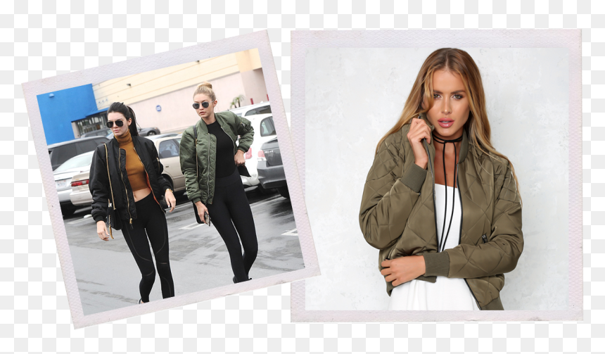 Kendall Jenner And Gigi Hadid Wearing Military Inspired - Girl, HD Png Download - kendall jenner png