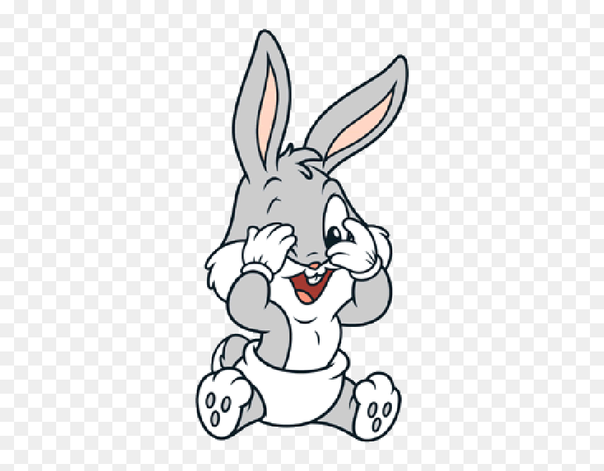 Cute Bunnies Sprouting Bugs Cartoon Selling Rabbit - Baby Bugs Bunny, HD Png Download - cute bunny png