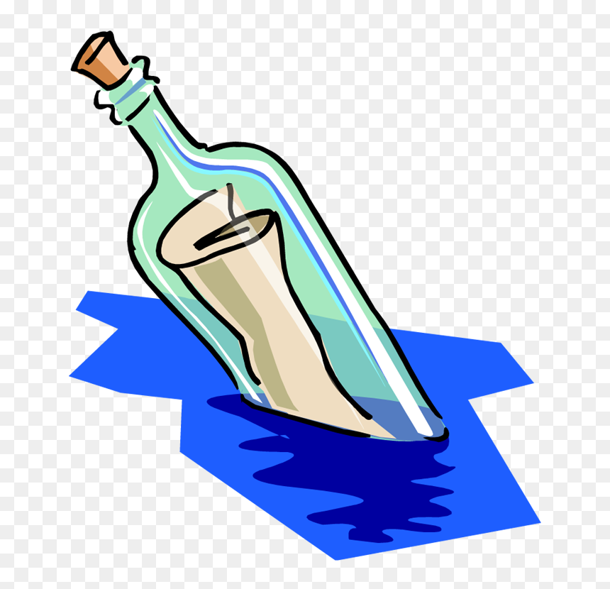 Letter In A Bottle Clipart, HD Png Download - message in a bottle png