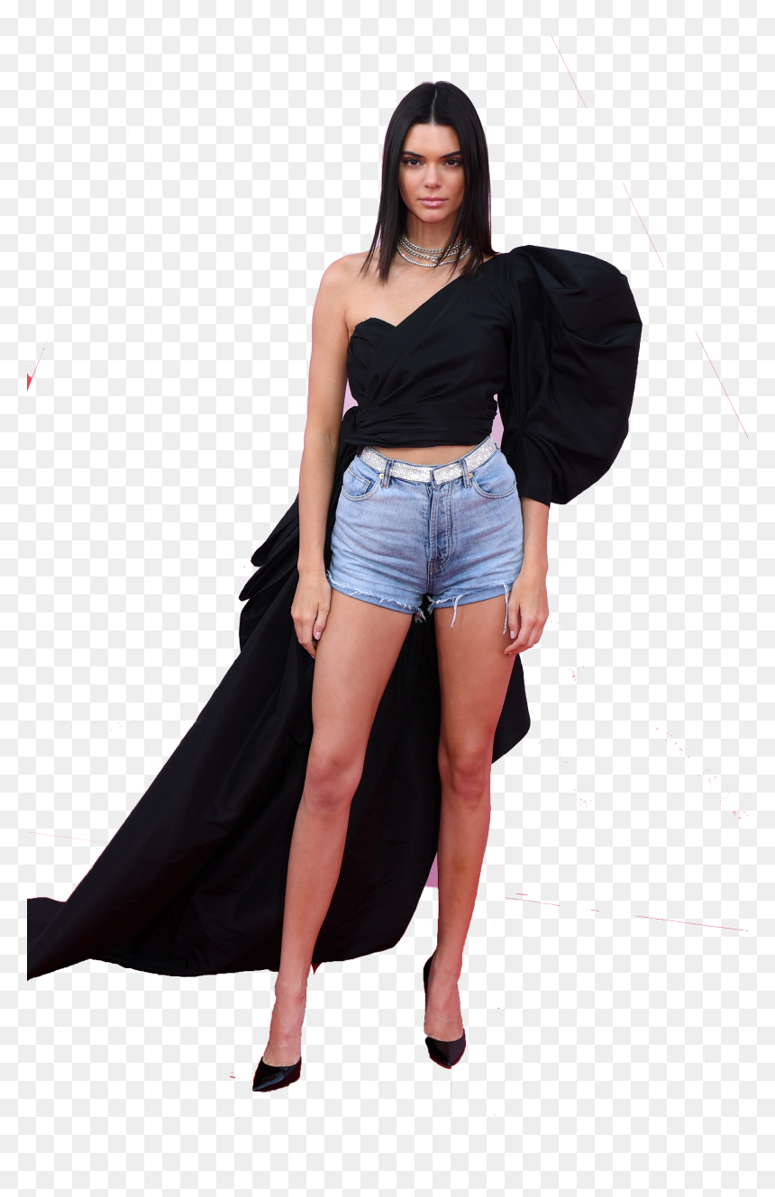 Kendall Jenner Outfits Denim Shorts, HD Png Download - kendall jenner png