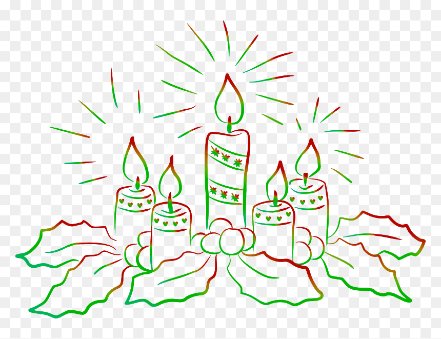Christmas Candles - Christmas Candles Clipart Black And White, HD Png Download - christmas candle png