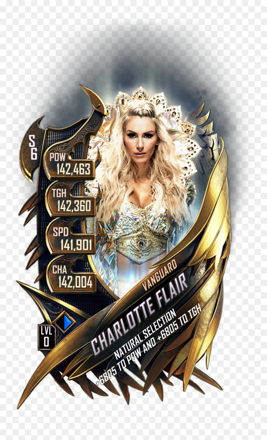 Wwesc S6 Charlotte Flair Vanguard - Wwe Supercard Vanguard Cards, HD Png Download - charlotte flair png
