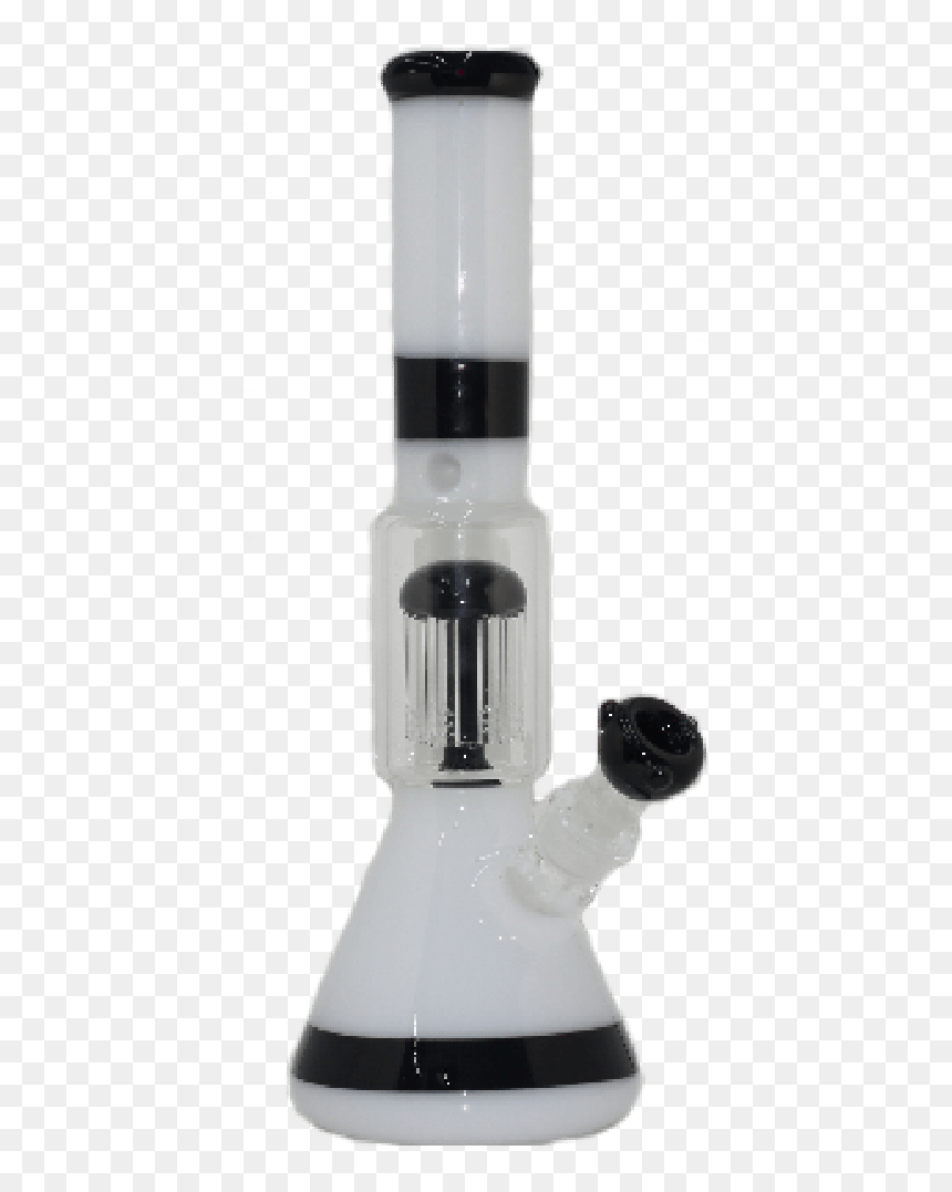 Water Pipe 16″ Black And White Beaker - Glass Bottle, HD Png Download - water pipe png