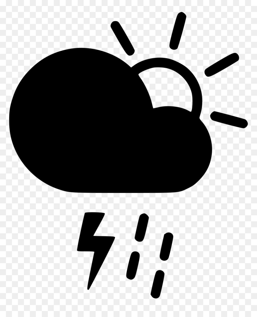 Day Thunderstorm Cloud Lightning Rain Shower Sun - Cloud Wind Icons, HD Png Download - thunderstorm png