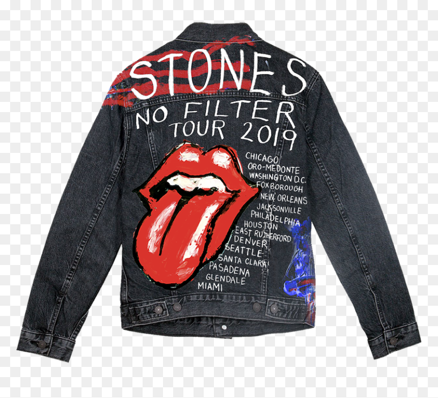 Transparent Denim Jacket Png - Long-sleeved T-shirt, Png Download - rolling stones png