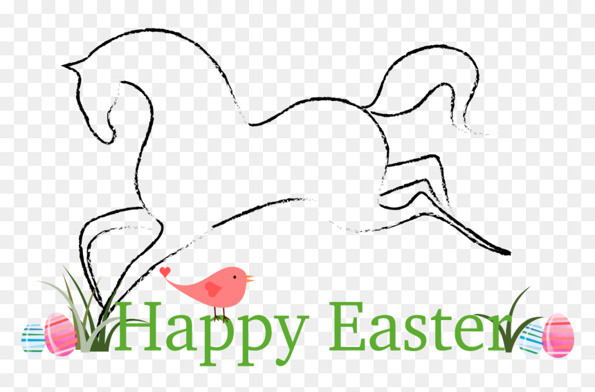 Easter Clipart Horse - Easter Horse Clipart, HD Png Download - easter border png