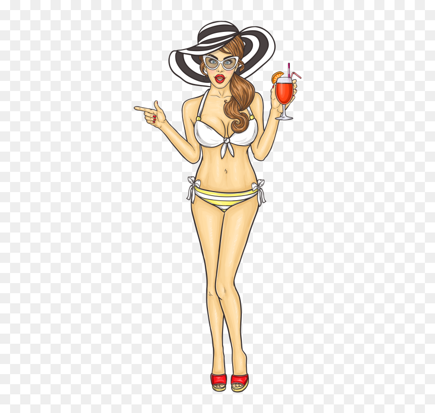Sexy Girl Cartoon Png, Transparent Png - snapchat hotdog png