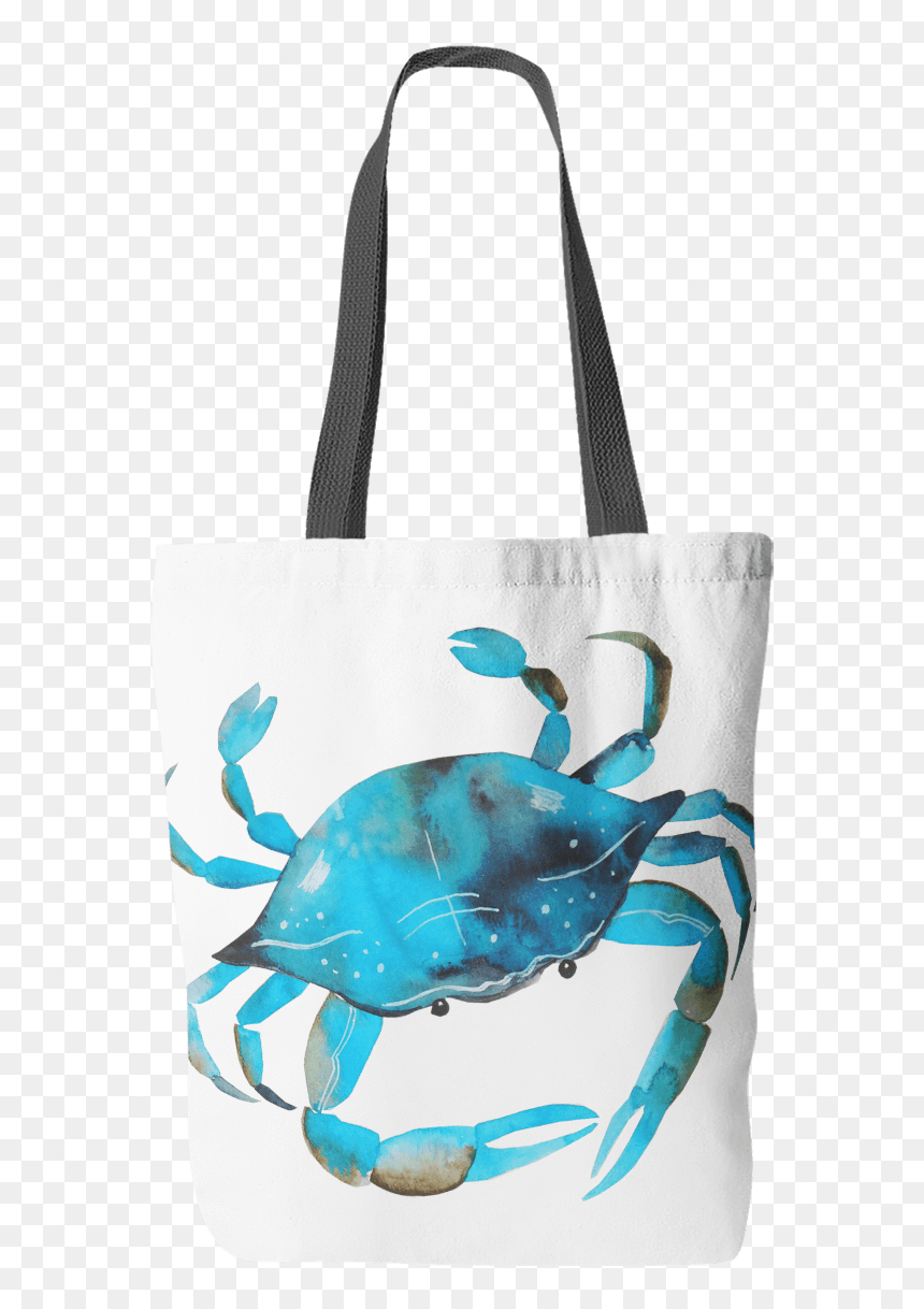 Blue Crab Watercolor Tote Bag - Tote Bag, HD Png Download - blue crab png