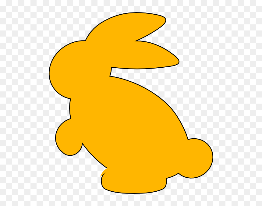 Yellow Bunny Silhouette Clip Art - Yellow Bunny Clipart, HD Png Download - cute bunny png