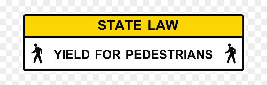 Stop For Pedestrians State Law, HD Png Download - yield sign png