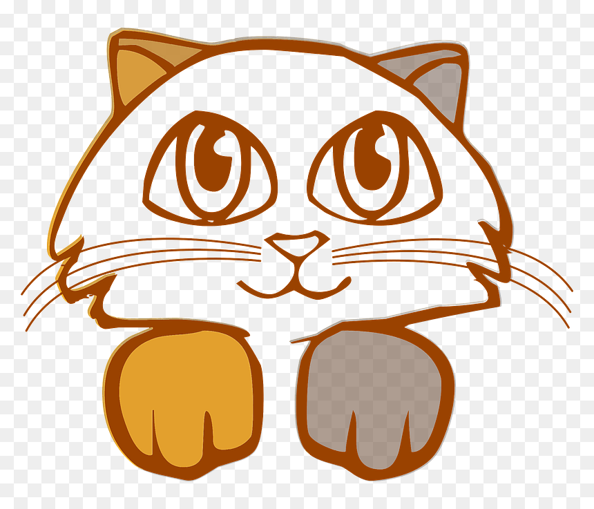 Cute Kitten Clipart - Pink Cat Face Clipart, HD Png Download - cute kitten png