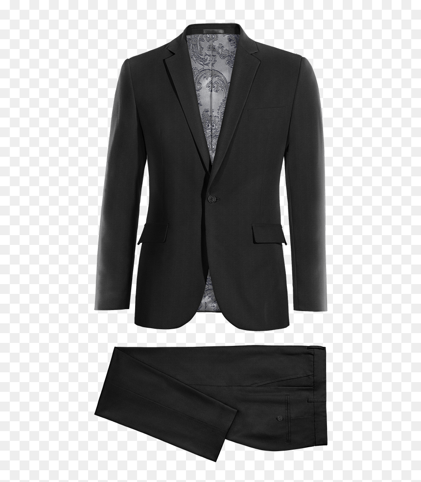 Onyx Black Wool Blends Peak Lapel Slim Fit Suit - Hugo Boss Mercedes Suit, HD Png Download - black suit png
