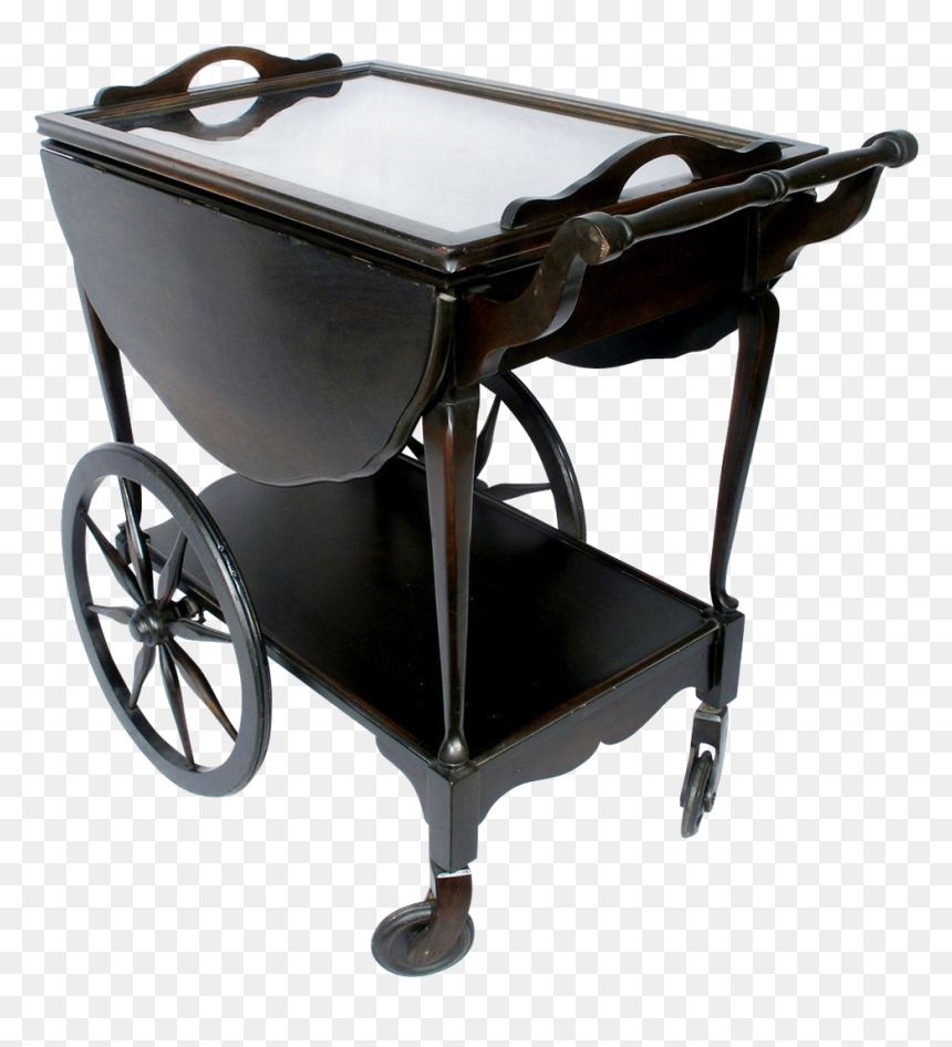 Vintage Mahogany Wagon Wheel Drop Leaf Tea Serving - Tea Table Wheels, HD Png Download - wagon wheel png