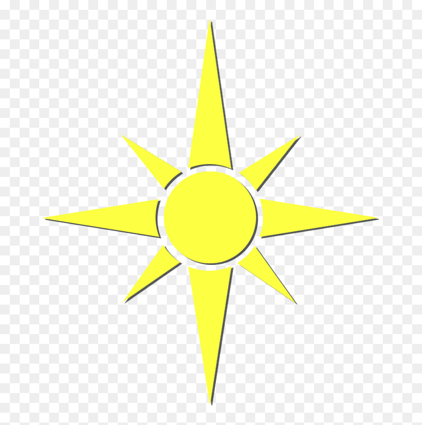 Vintage Compass Icon, HD Png Download - yellow starburst png