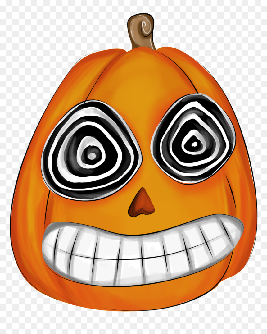 Orange Pumpkin Watercolor Hand Drawn Transparent - Cartoon, HD Png Download - scary pumpkin png