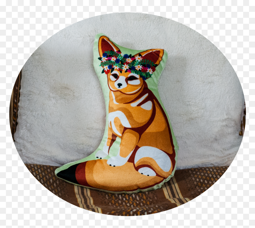 Fennec Fox W/ Flower Crown Velvet Plushie , Png Download - Black Cat, Transparent Png - fennec fox png