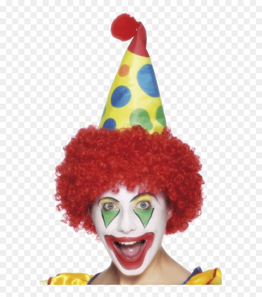 Red Wig With Clown Hat - Payaso Con Sombrero, HD Png Download - clown hat png