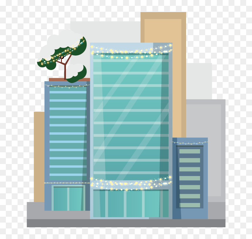 Building, HD Png Download - holiday lights png