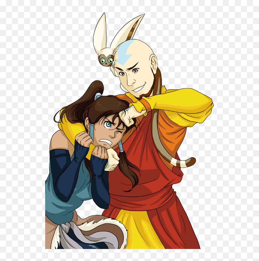 Aang Holding Korra-ynb625 - Aang Korra, HD Png Download - aang png