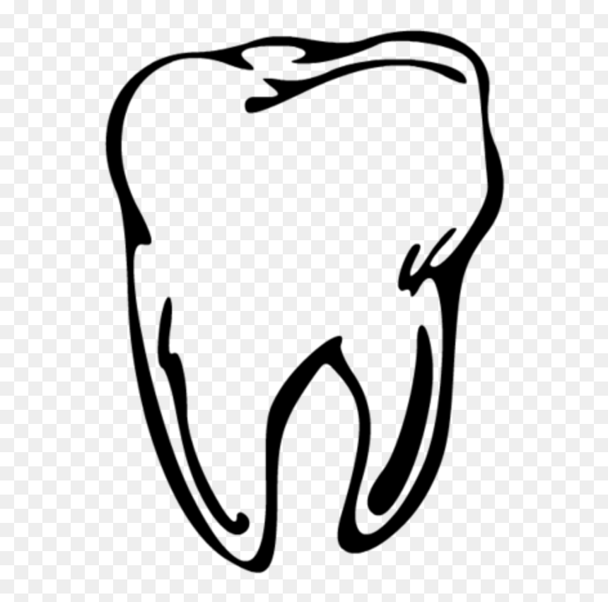 Line Drawing At Getdrawings - Teeth Drawing Png, Transparent Png - tooth outline png