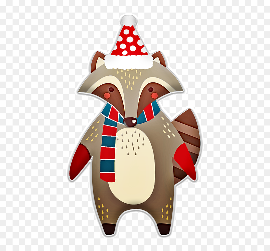Raccoon Christmas Png, Transparent Png - christmas scarf png