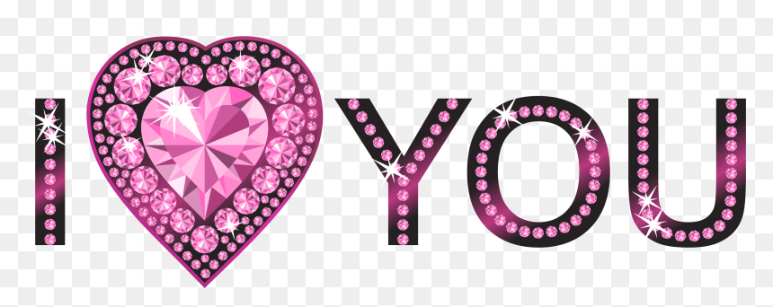 I Love You Diamond Design Png - Love You Design Png, Transparent Png - purple diamond png