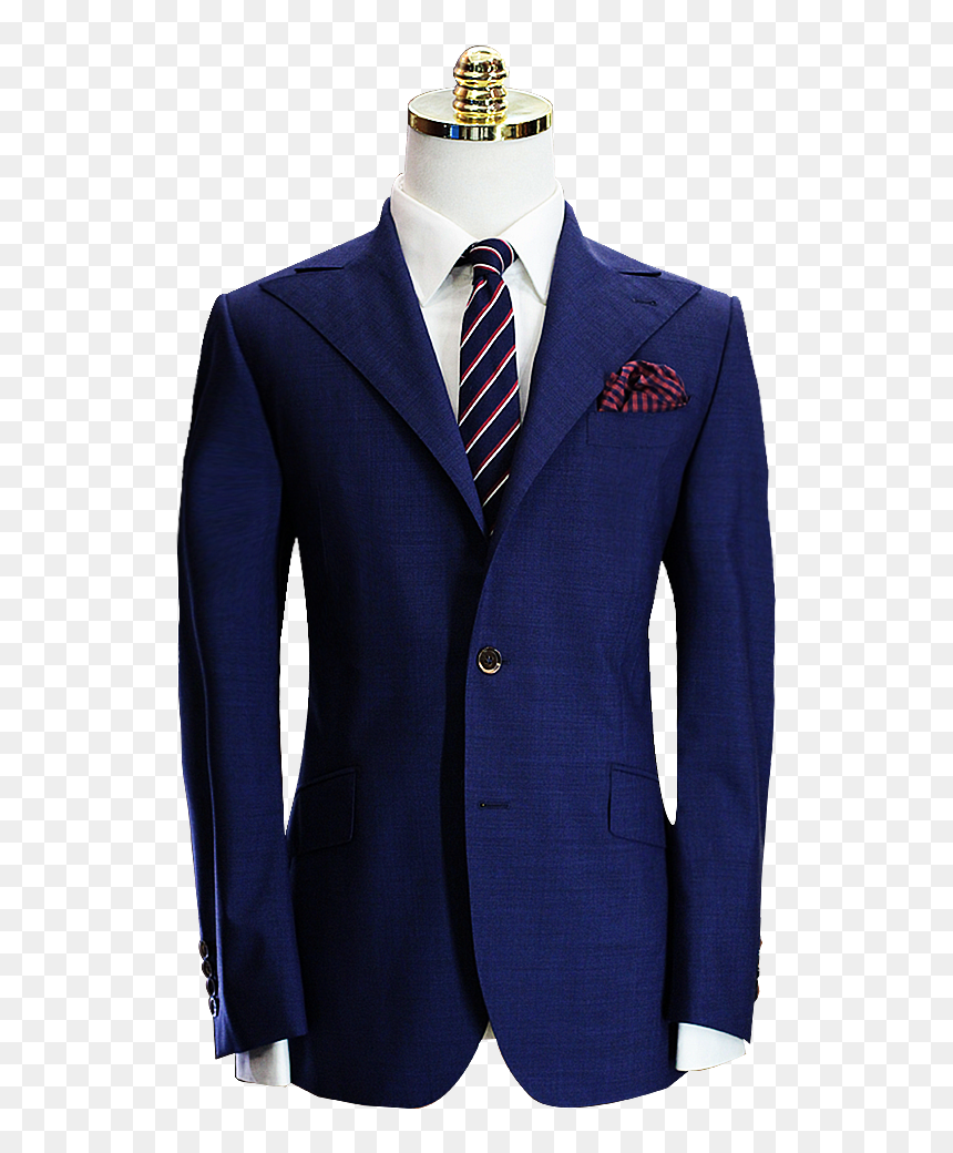 Made Suits Blue Sparrow Peak Lapel Suit Herringbone, HD Png Download - black suit png