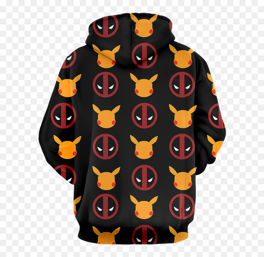 Pikapool Deadpool And Pikachu 3d Hoodie Fullprinted - 3d Pikachu Back Png, Transparent Png - pikachu 3d png