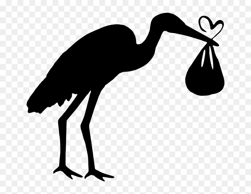 Stork Clipart Black And White, HD Png Download - stork png